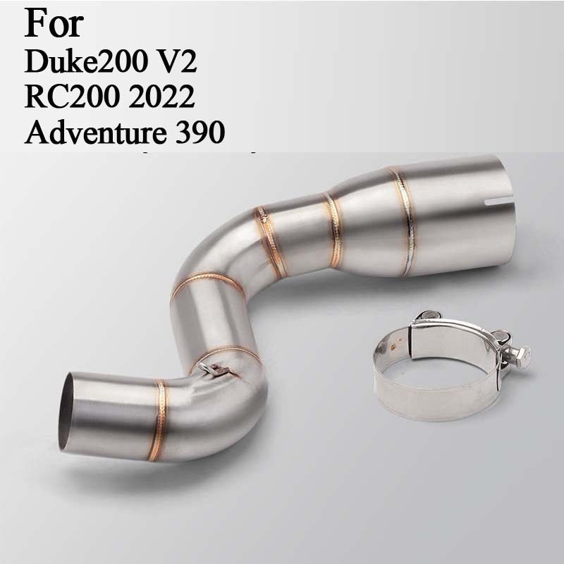 ท่อไอเสียสเตนเลส 304 เชื่อมต่อกลาง เป็นท่อไอเสีย I.D 51 มม. สําหรับ Duke200v2 RC200NewGen/390 ADV