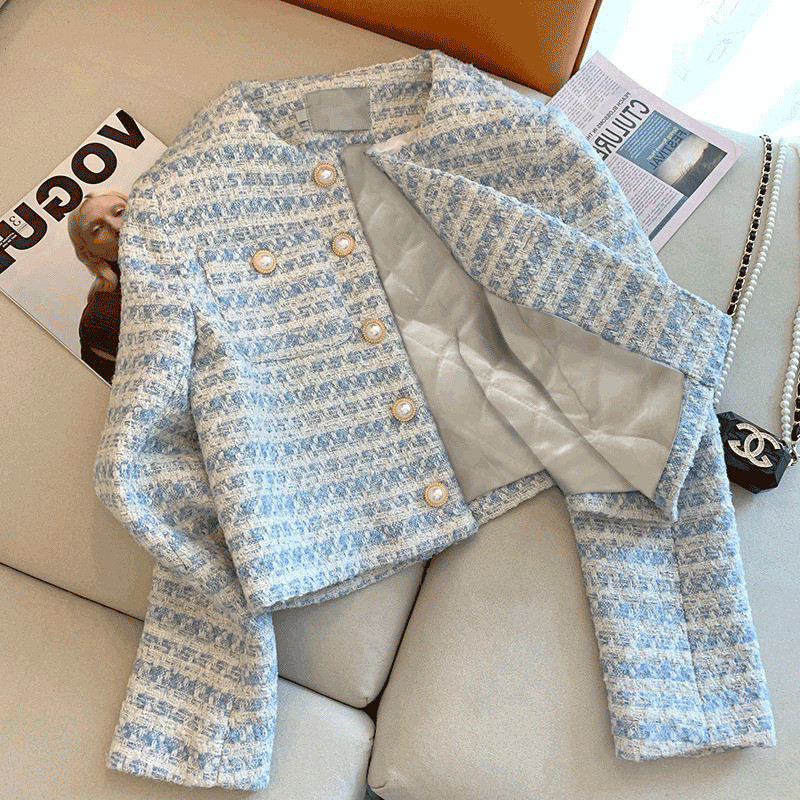 ccute เสื้อไหมพรมแขนยาว มีกระเป๋าแต่งกระดุม สไตล์เกาหลี สีสดใส