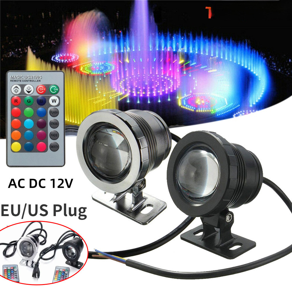 หลอดไฟสปอตไลท์ LED RGB AC DC 12V 110V 220V 15W กันน้ํา สําหรับติดใต้น้ํา สระว่ายน้ํา ตู้ปลา
