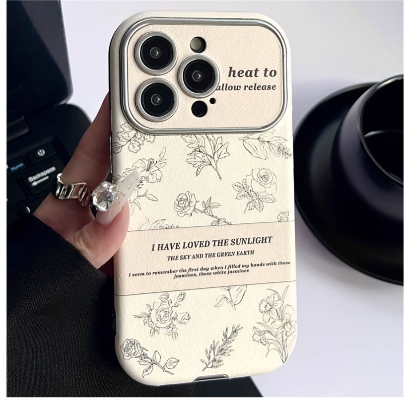 Retro Label ดอกไม้สําหรับ iphone 16promax iPhone15promax iPhone11 11promax 14/13/12promax ใหม่เคสโทรศัพท์ TPU กันฝุ่น