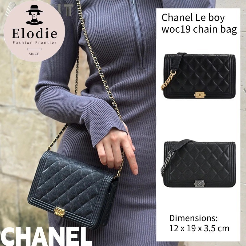 ชาแนล Chanel Le boy woc19 chain bag กระเป๋าสะพายข้างผู้หญิง ขนาดเล็ก สไตล์คลาสสิคที่ต้องมี