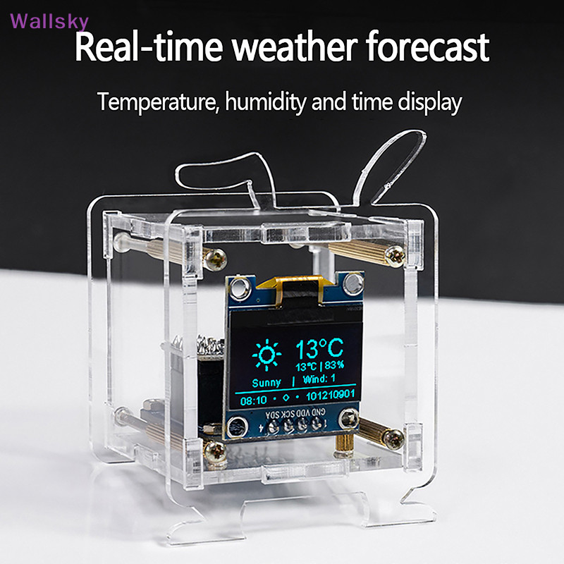 Wallsky&gt; ชุดนาฬิกาพยากรณ์อากาศอิเล็กทรอนิกส์ ขนาดเล็ก DIY สําหรับเชื่อมบัดกรี