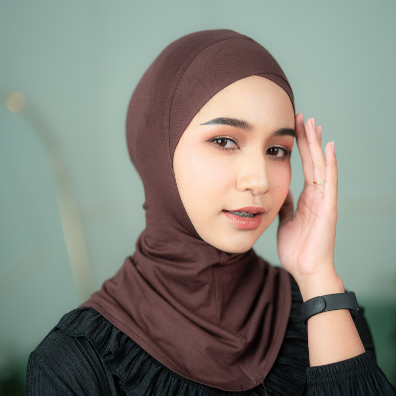 อินเนอร์ปิดคอหน้าไขว้ (สินค้านำเข้าจากต่างประเทศ)  เพื่อปกปิดเส้นผม ทำให้คลุมผมง่าย ner95 รุสมีนี