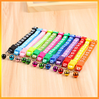 YTL ปลอกคอแมว ปลอกคอสัตว์เลี้ยง กระดิ่ง กระพรวน ลายอุ้งเท้าต…