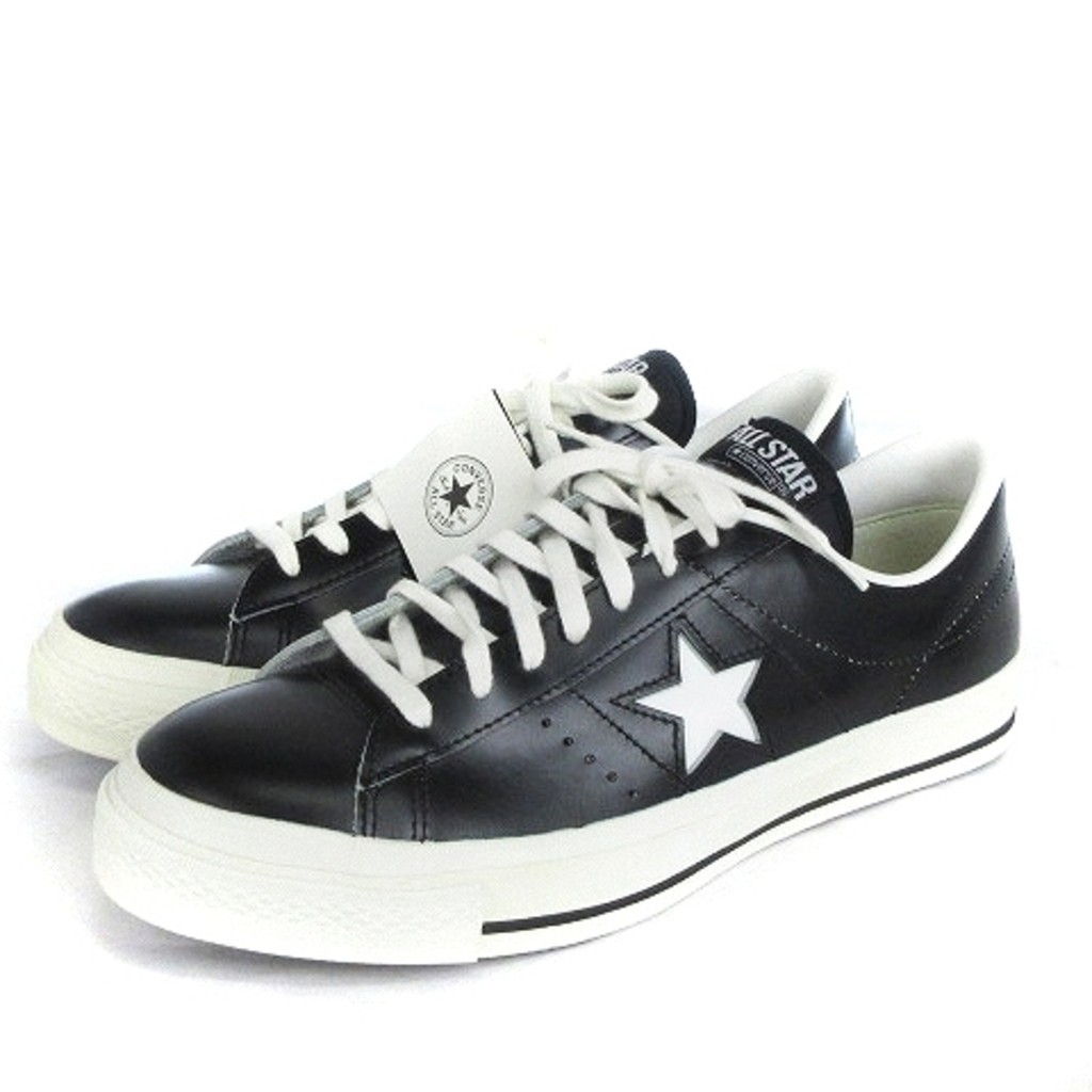 Converse 80s One Star รองเท้าผ้าใบ รองเท้าหนัง สีดํา 27.5 ซม. ส่งตรงจากญี่ปุ่น มือสอง
