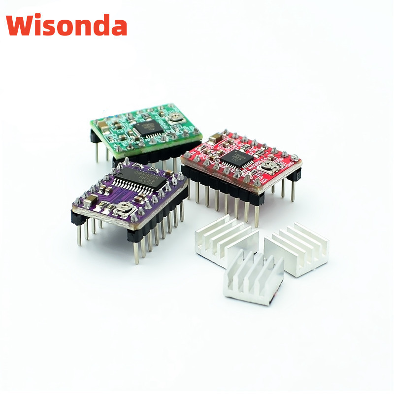 สเต็ปมอเตอร์ไดรเวอร์ A4988 DRV8825 พร้อมฮีทซิงค์ สําหรับเครื่องพิมพ์ 3D SKR V1.3 1.4 GTR V1.0 RAMPS 1.4 1.6 MKS GEN V1.4