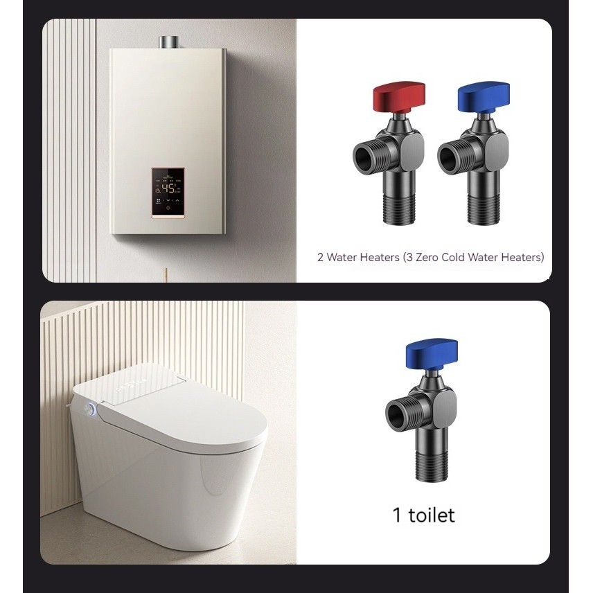 วาล์วหัวบอล ทองแดง ทรงสามเหลี่ยม ขนาดใหญ่ สําหรับเครื่องทําน้ําอุ่น - รูปที่ 6