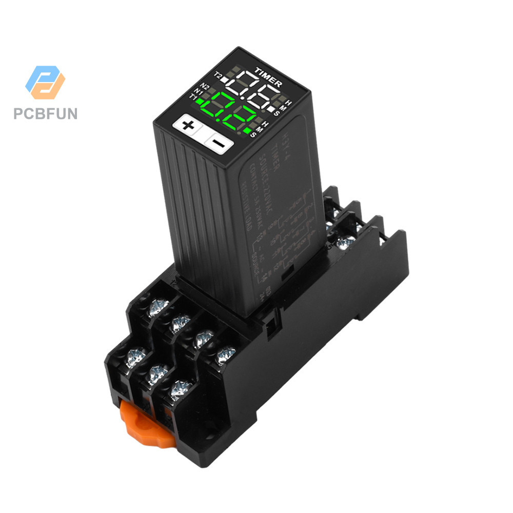 Pcbfun อุปกรณ์รีเลย์ตั้งเวลาดิจิทัล H3Y-4 DC12V DC24V AC220V