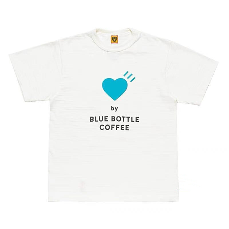 Human MADE blue bottle เสื้อยืดแขนสั้นรักกาแฟขวดสีฟ้าขนาดเล็ก 22SS