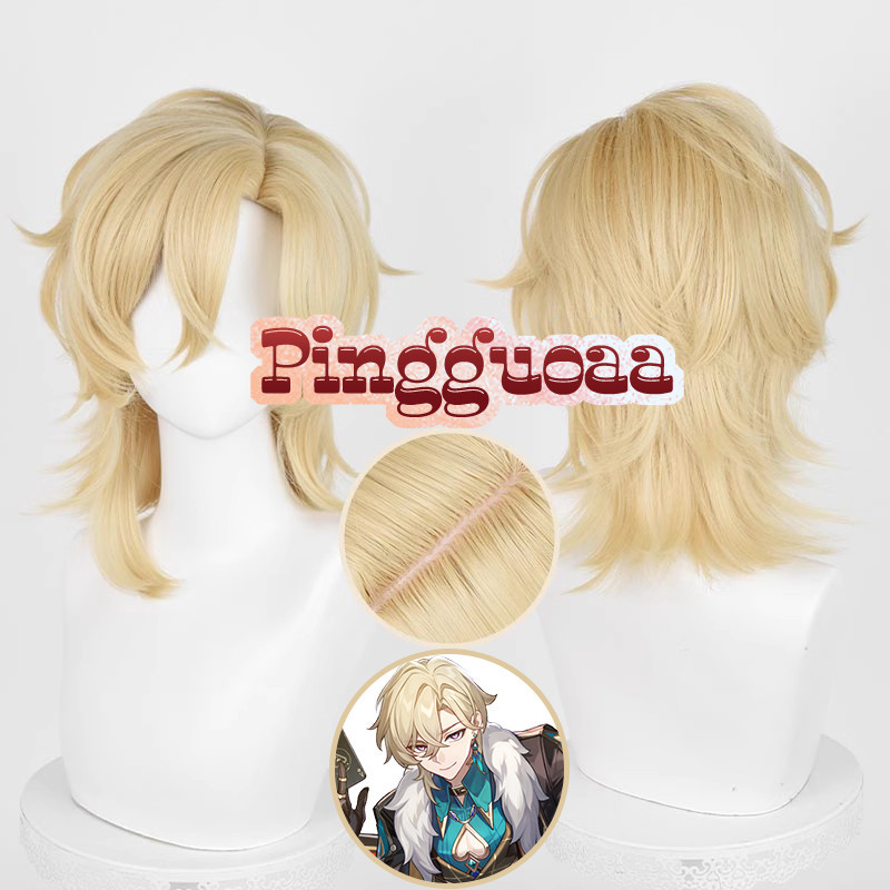 【Manmei】Honkai: Star Rail Aventurine Cosplay Wig 40cm Short Hair Heat Resistant Synthetic Wigs