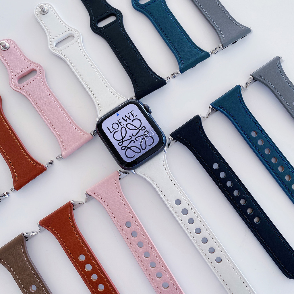 สายนาฬิกาข้อมือหนังแท้ ขนาดเล็ก สําหรับ Apple 7 Appie Watch 6 5 4 3 SE