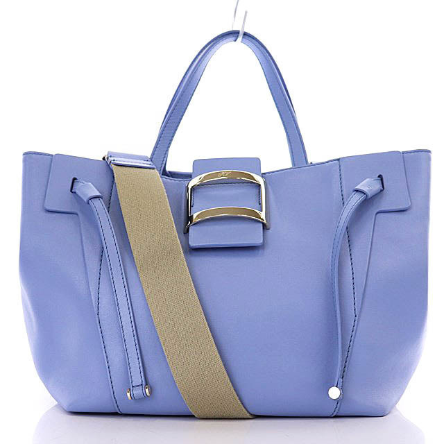 Roger Vivier tote bag shoulder bag leather 2 way light blue Direct from Japan Secondhand