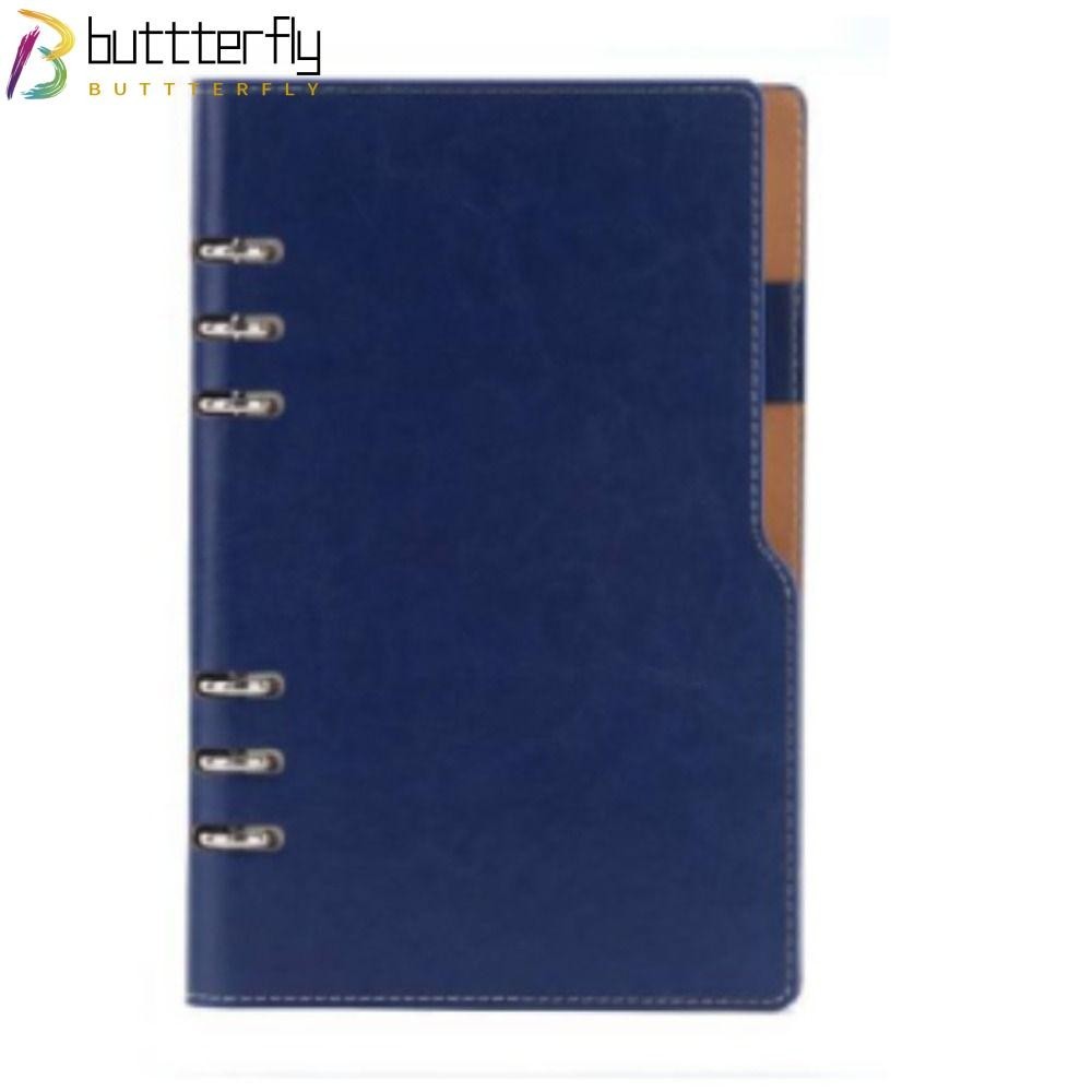 Buttterfly สมุดโน้ตปกแข็ง ขนาด A5 พร้อมห่วง 6 ห่วง สีฟ้า เติมได้ สําหรับสํานักงาน