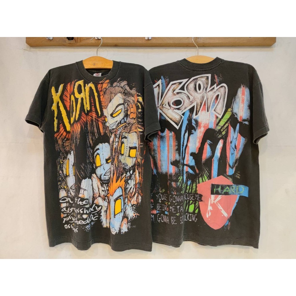 เสื้อลายKoRnสกรีนBIG(ป้ายดาบแดง)