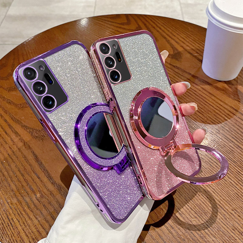 เคสโทรศัพท์มือถือนิ่ม แบบแม่เหล็ก ตั้งได้ สําหรับ Samsung S10 S9 S8 Plus Note 20 Ultra 10