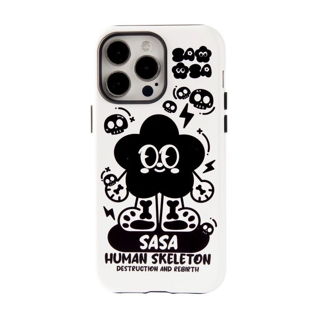 เคสป้องกันโทรศัพท์มือถือ ลายกะโหลก สองชั้น สไตล์เกาหลี สําหรับ Iphone 15promax 14 13 12 11 7 8plus 1