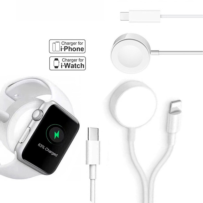 HdoorLink 3 in 1 Watch Charger Type C Magnetic Wireless Charger สําหรับ A-ple i-Watch Series 7 6 5 4