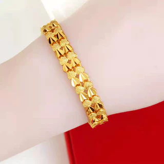 สร้อยข้อมือ ชุบทอง 24K จี้รูปดอกไม้ เหมาะกับของขวัญ สําหรับผู้หญิง กำไลทอง กำไลข้อมือ กําไล ข้อมือ