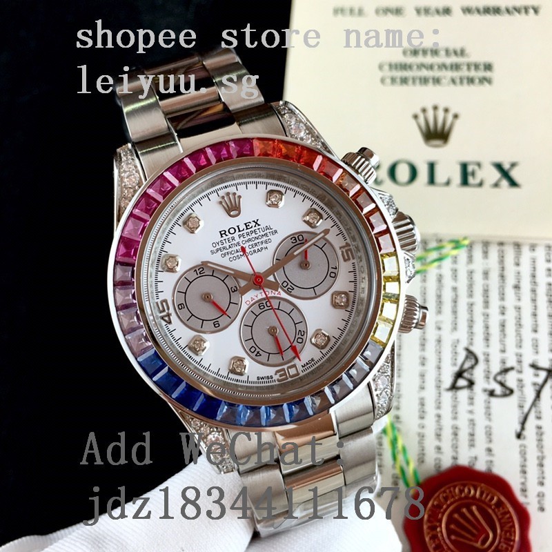 Rolex Cosmograph Daytona ชุดเพชรแฟนซี สีแฟนซี 116598 นาฬิกาข้อมือ RBOW