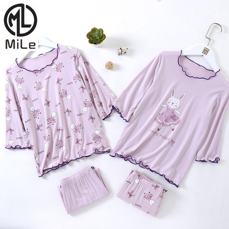 [ML] ใหม่ ชุดนอน ผ้าเรยอน ระบายอากาศ ลายกระต่าย ขนาดใหญ่ 110-170 ซม. แฟชั่นฤดูร้อน สําหรับเด็กผู้หญิง