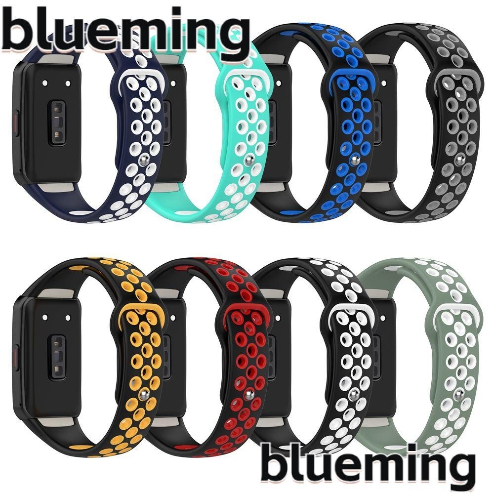 Blueming2 สายนาฬิกาข้อมือ แบบนิ่ม สองสี แบบเปลี่ยน สําหรับ Huawei Band 6 Honor Band 6