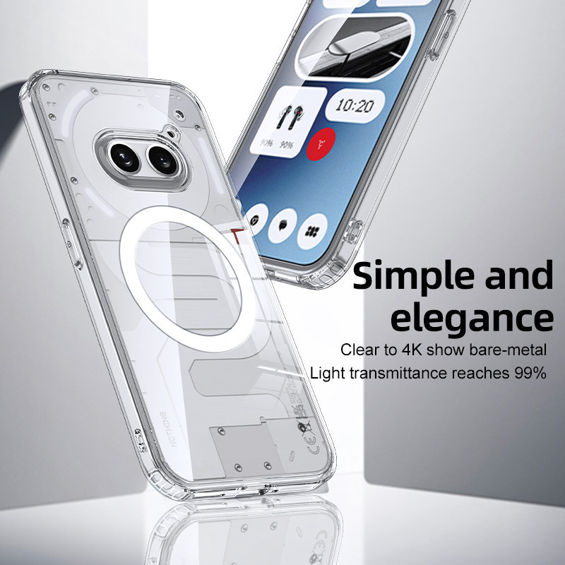 สําหรับ Nothing Phone 2A / 2A Plus Case ELVEV โปร่งใส Matte Hard PC กันกระแทก Semitransparent ฝาหลังดูด - รูปที่ 4