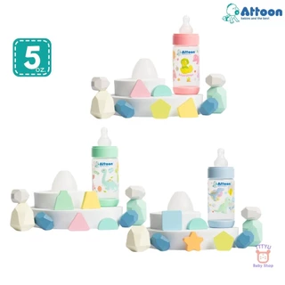 Attoon ขวดนม 3 ,5 ,8 ออนซ์ คอแคบ แพ็ค 3 ขวด พร้อมจุก รุ่น Color Slim TTTYU Baby Shop