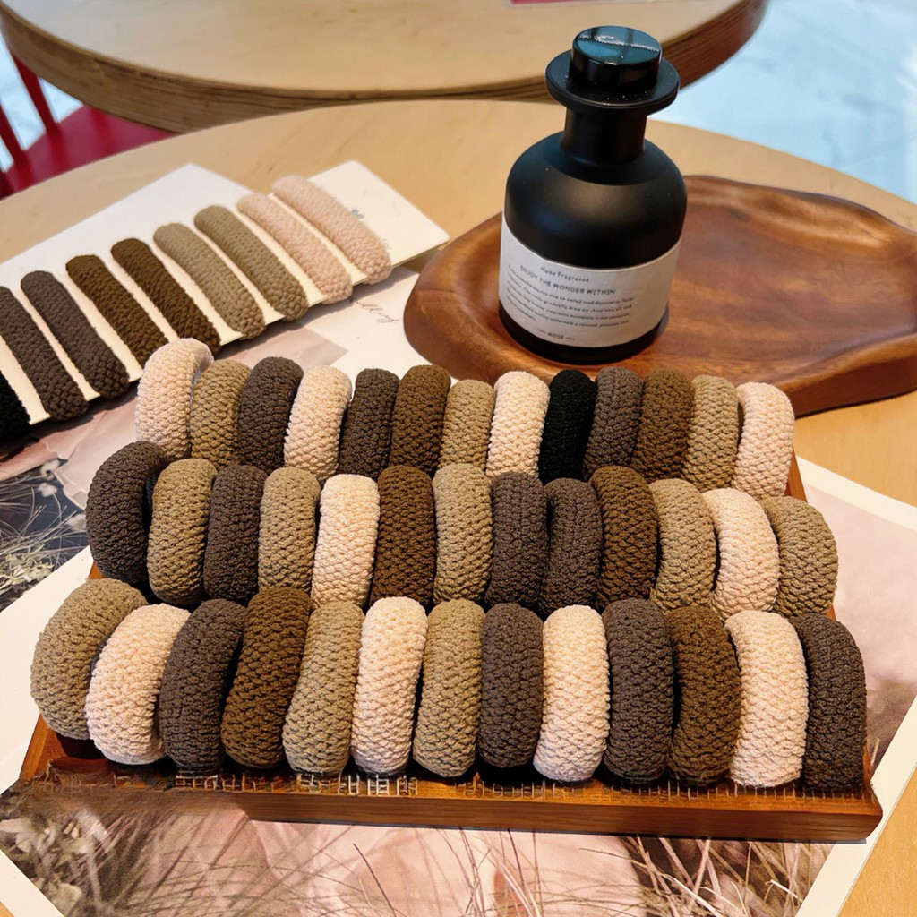 Simple Hair Tie ความยืดหยุ่นสูง Bold สีทึบยางรัดผมเครื่องประดับผม - รูปที่ 4