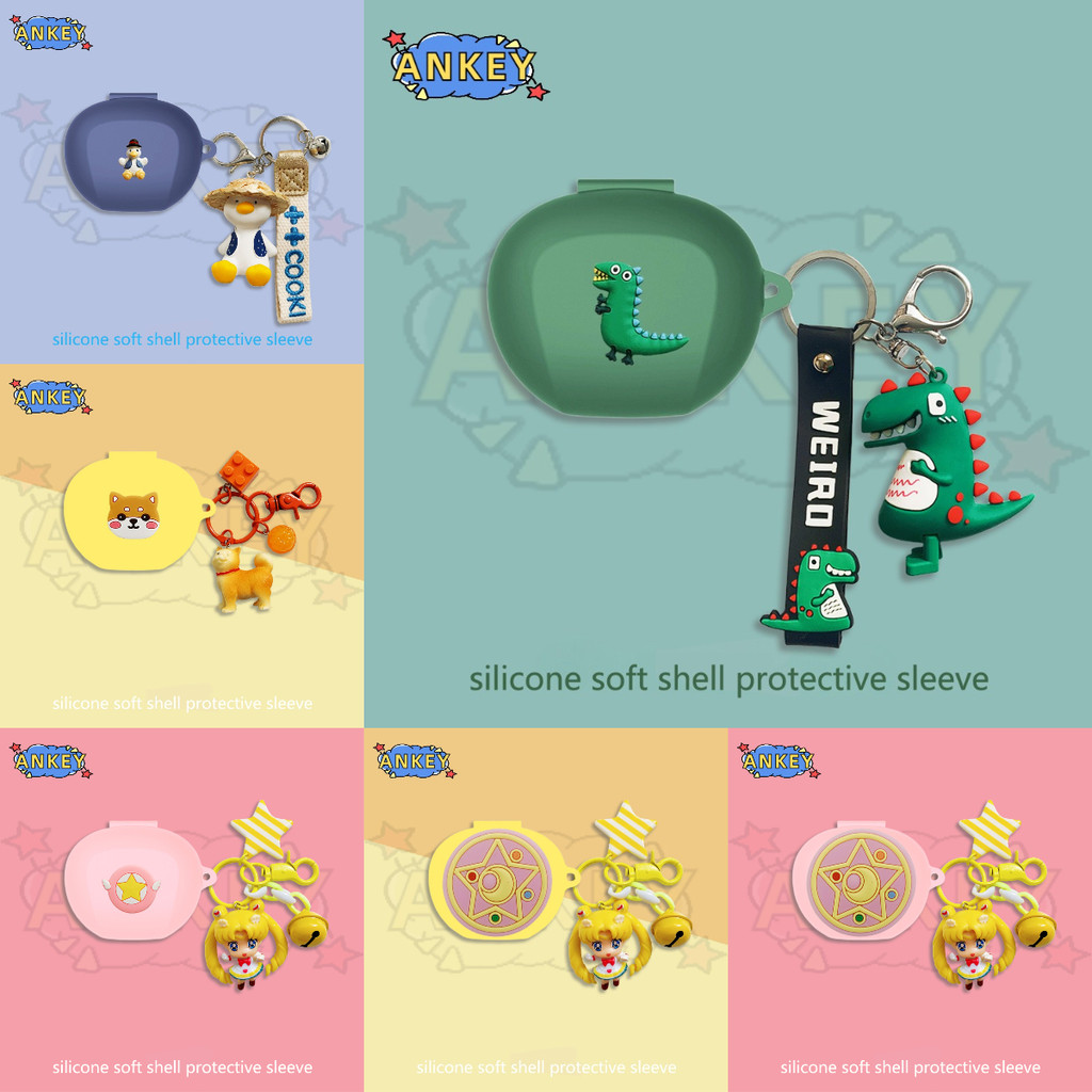 For Edifier NeoBuds Plus / NeoBuds Pro 2 Earphone Silicone Case Green Dinosaur Earbuds Soft Protecti