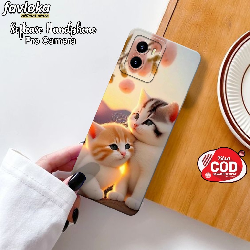 Softcase Hp VIVO Y15S/Y01/Y01A เคส VIVO Y15S/Y01/Y01A แฟชั่นล่าสุดกรณีแมวน่ารักปลอก VIVO Y15S/Y01/Y0