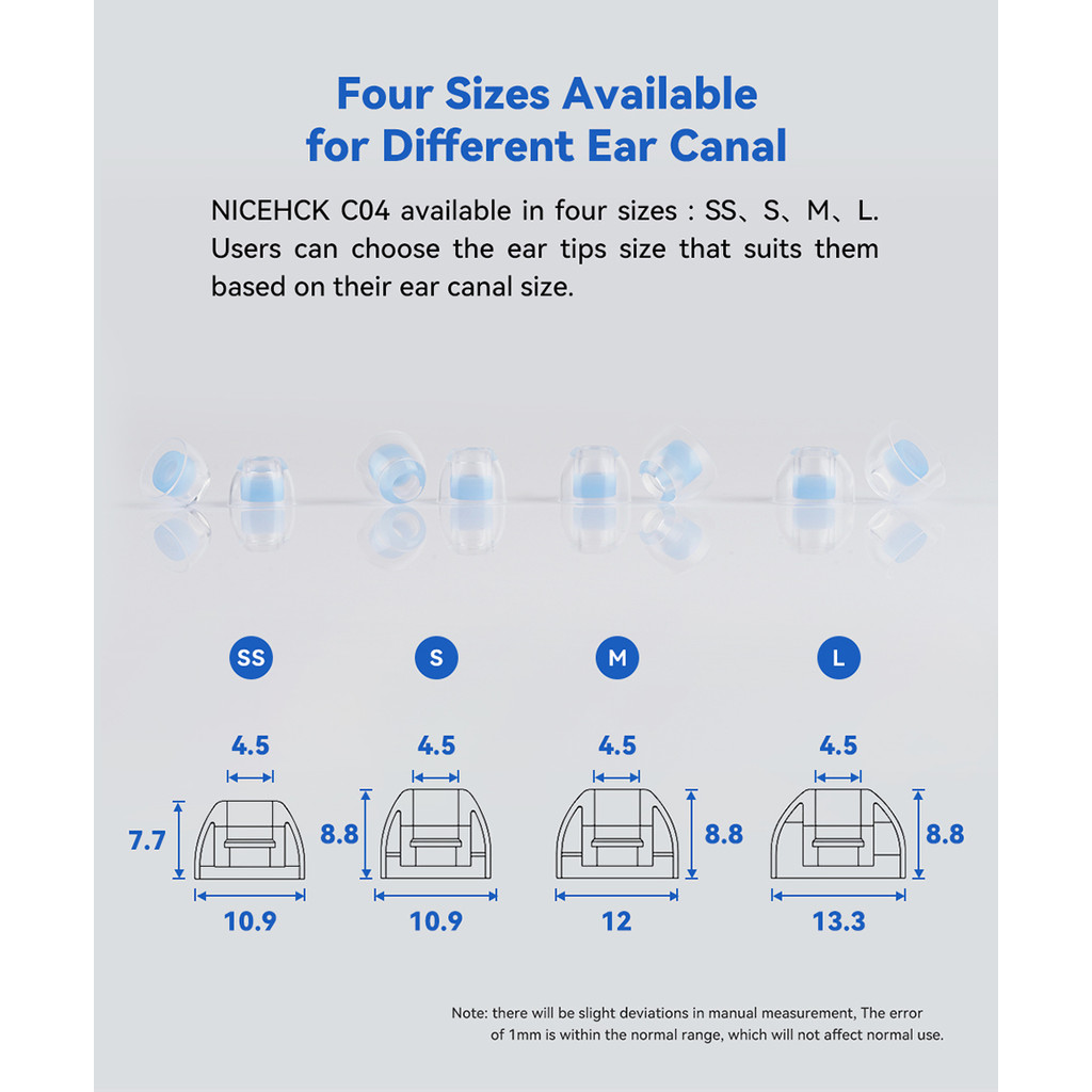 Nicehck C04 Liquid Silicone Ear Tips Noise Isolating Soft ขยาย Soundstage Clear Layers Eartips
