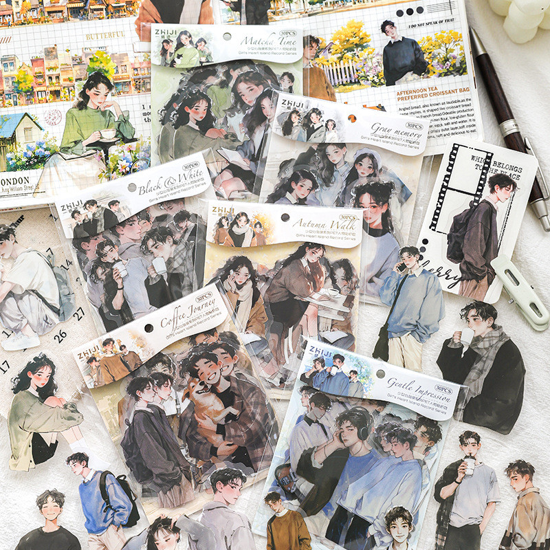 Mr.paper 30แผ่น/ถุงสัตว์เลี้ยงสติ๊กเกอร์กระเป๋าเกาหลี Insta-สไตล์สาววัยรุ่นตัวละครธีมสติ๊กเกอร์สร้างสรรค์มือเต็นท์ภูมิทัศน์จับแพะชนแกะวัสดุ DIY ไดอารี่บัตรอวยพรถ้วยตกแต่ง