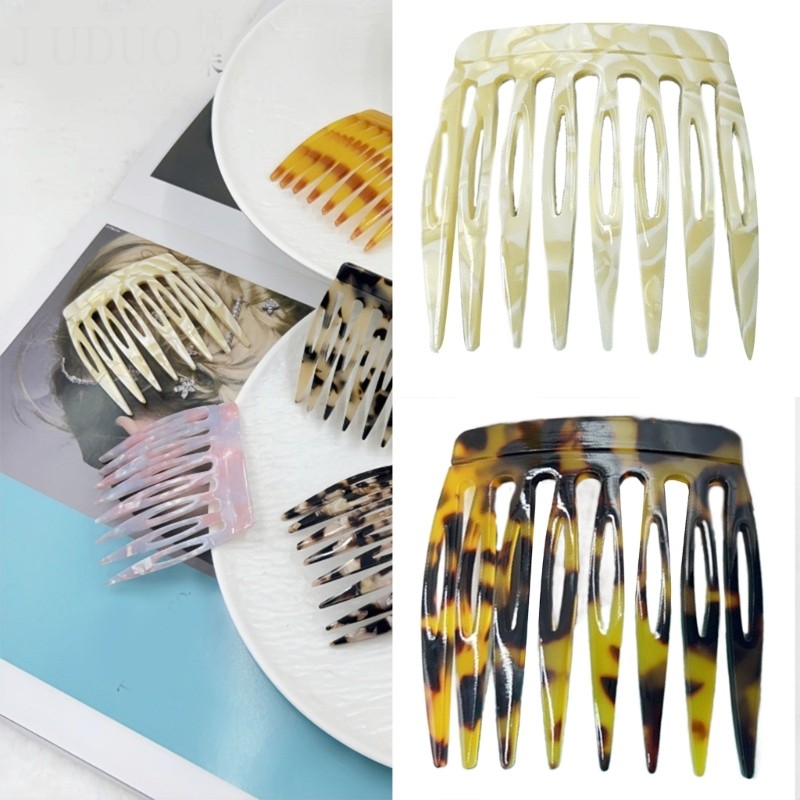 Lead Vintage French Side Hair Comb Clip Headwear Strong Hold สําหรับประเภทผมที่แตกต่างกัน