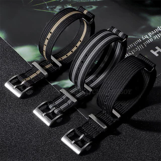 ไนลอน NATO Universal สายนาฬิกา 18 มม.20 มม.22 มม.ผ้าใบกีฬาสาน One Loop Zulu สายนาฬิกาผู้ชายผู้หญิงสร้อยข้อมือเข็มขัดข้อมือ