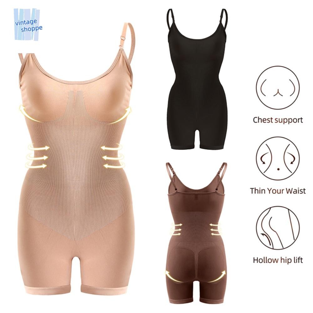 Vintageshoppe หลังคลอด Body Shaper, ชุดชั้นในไม่มีรอยต่อ Butt Lifter บอดี้สูท, Breathable Push Up Tummy Control Belly หดตัวกระชับสัดส่วน Shapewear หญิง
