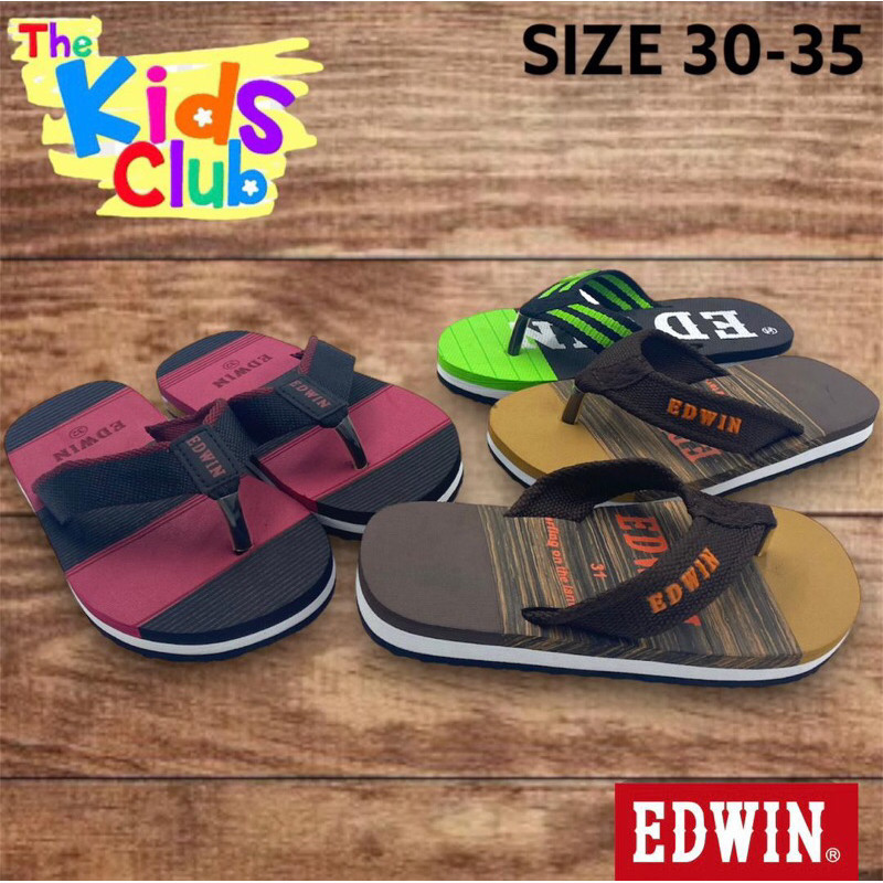 เด็ก Edwin Casual Outdoor Leisure สวมใส่รองเท้าแตะรองเท้าแตะโรงเรียนเด็ก Edwin Berkualiti