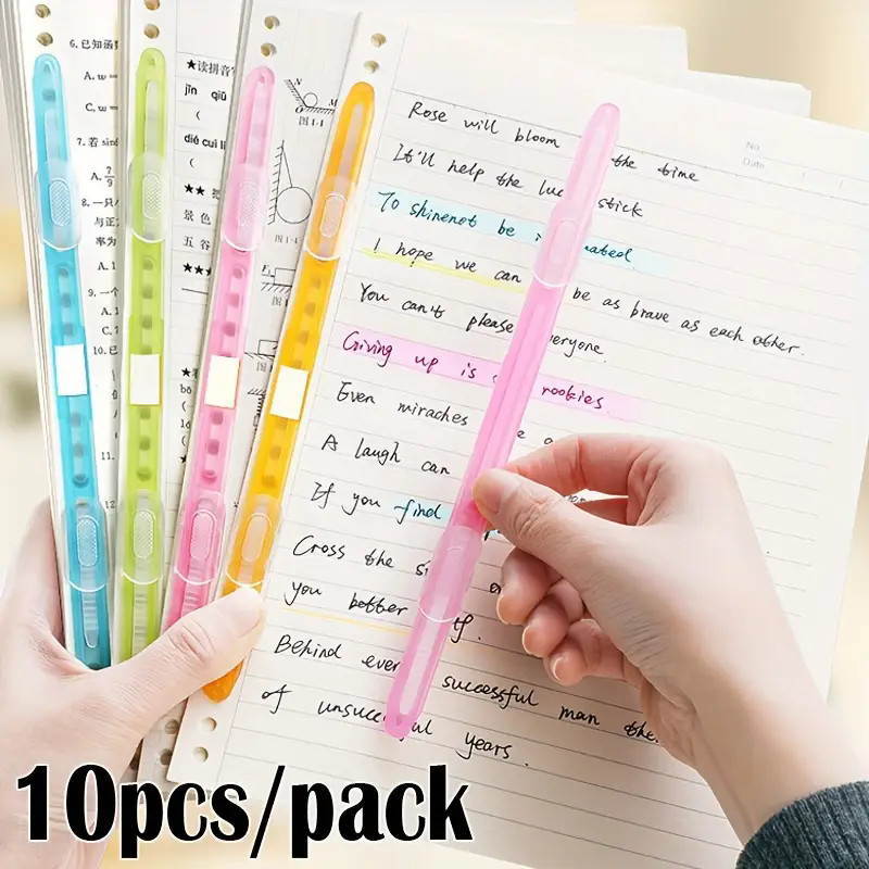10 ชิ้นผสมสีแฟ้มพลาสติกโฟลเดอร์คลิปเครื่องเขียน DIY หลวมคลิป 2 หลุมผูกพันคลิปแถบกระดาษ Fasteners กระดาษ Binder
