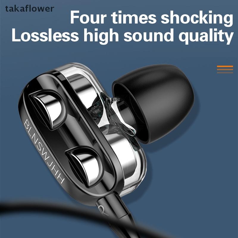 ทาคาฟลาวเวอร์ หูฟังอินเอียร์แบบมีสายในหูตัดเสียงรบกวนการออกแบบตามหลักสรีรศาสตร์หูฟังสเตอริโอกีฬาสําหรับโทรศัพท์มือถือใช้ทุกวันใ