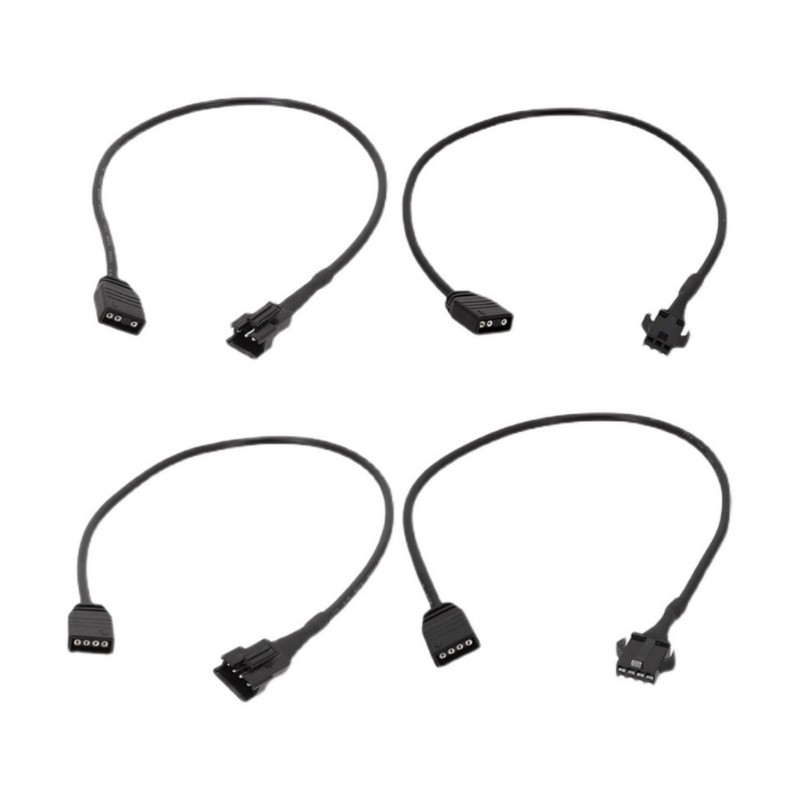 KIN 2pcs ARGB สาย SM3 4Pin ถึง 3PIN หญิง SM3 4Pin ชายอะแดปเตอร์สําหรับ DEEPCOOL Lian Li PC กรณี ARGB