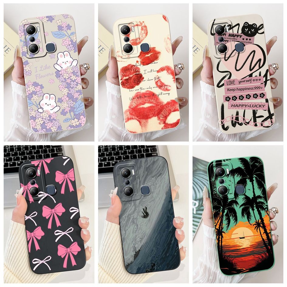 สําหรับ Infinix Hot 20i X665C X665E กรณีออกแบบใหม่แฟชั่นทาสีซิลิโคนนุ่ม Matte ฝาครอบโทรศัพท์สําหรับ Infinix Hot20i 2022 ปลอก