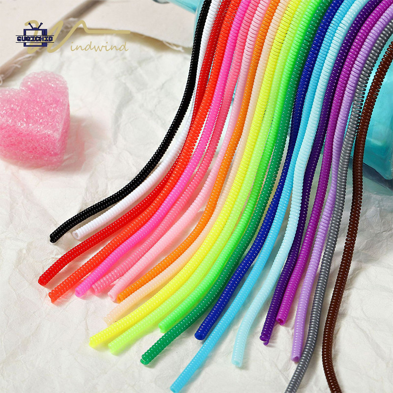 ตัวป้องกันสายเคเบิล สายเกลียวเชือกป้องกันสายเคเบิลข้อมูลโทรศัพท์มือถือขนาด 60 ซม. สปริงยึดฝาครอบโทรศัพท์สายม้วนผม