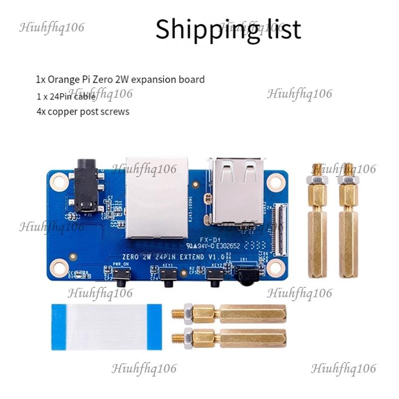 Hiuhfhq106For Orange Pi Zero 2 W บอร์ดขยายอินเทอร์เฟซ 100M พอร์ตเครือข่าย + USB 2.0 + Analog Audio และอินเทอร์เฟซวิดีโออุปกรณ์เสริม 1 ชุด