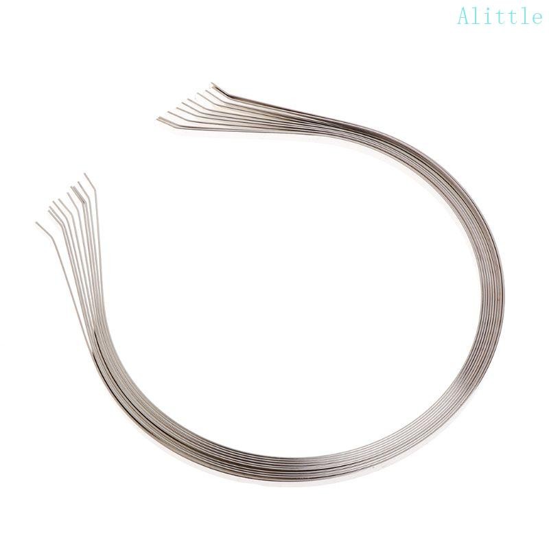 Alia 10 ชิ้น 5 มิลลิเมตร 0 21in ที่คาดผมโลหะฐานลวดเหล็กประดับด้วยลูกปัดผม Hoop สําหรับ Diy เจ้าสาว