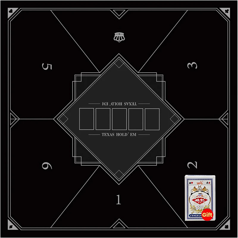 80cm Black Board Game Table Mat Club Texas Hold 'em Game Table Mat Party Multiplayer Game Table Mat 
