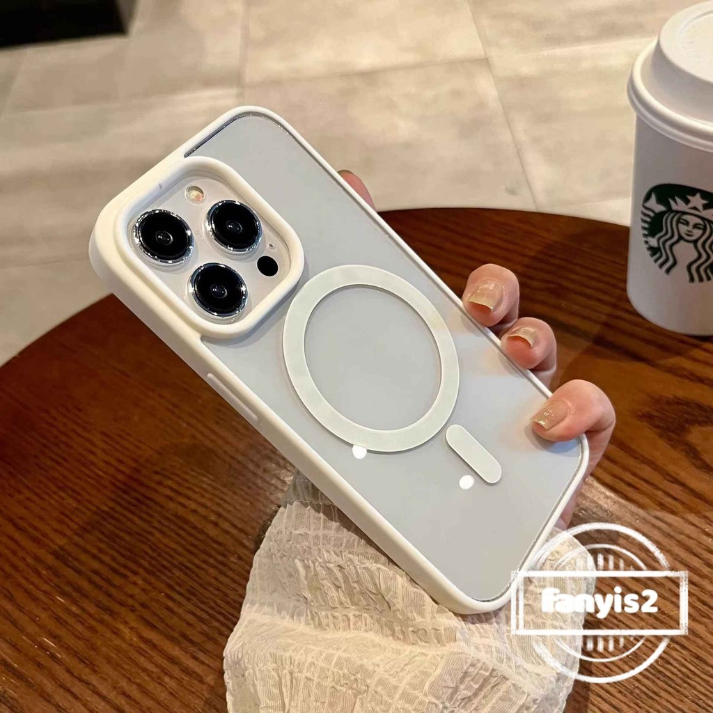 เข้ากันได้กับ iPhone 16 15 14 13 11 12 Pro Max X Xr Xs Max 8 Plus INS Simple โปร่งใสแม่เหล็กดึงดูดเคสโทรศัพท์ Anti Drop กันกระแทกฝาครอบป้องกัน - รูปที่ 7