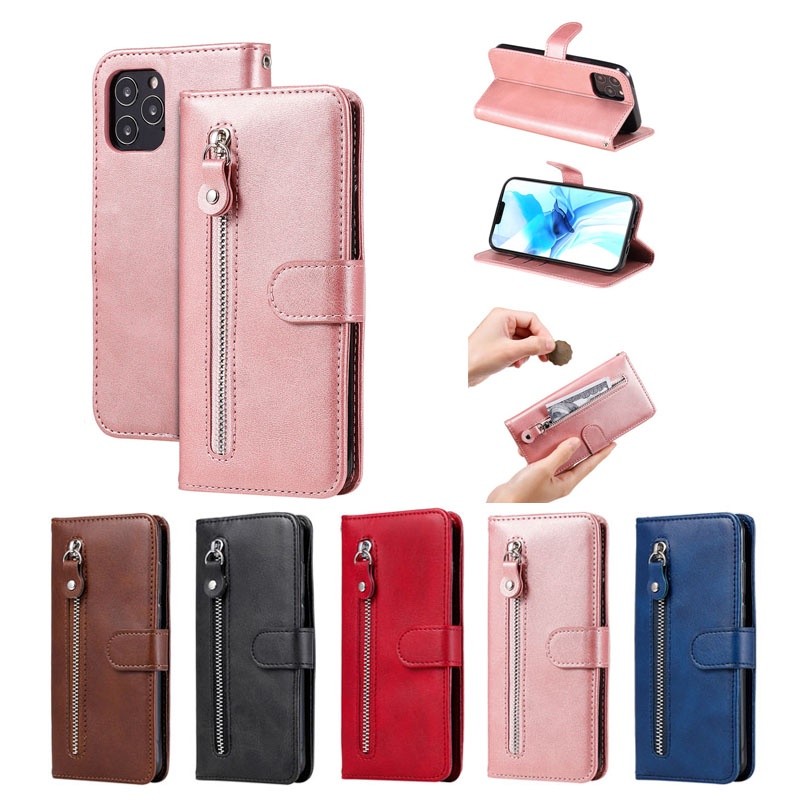 ใหม่ซิปกระเป๋าสตางค์oppo A17 A17K A57 A76 A94 A96 A54 A74 A95 A16 A55 A15 A15s A9 A5 A92 A52 A53 A33 2020 A54s 2022 5Gหนังฝาครอบโทรศัพท์