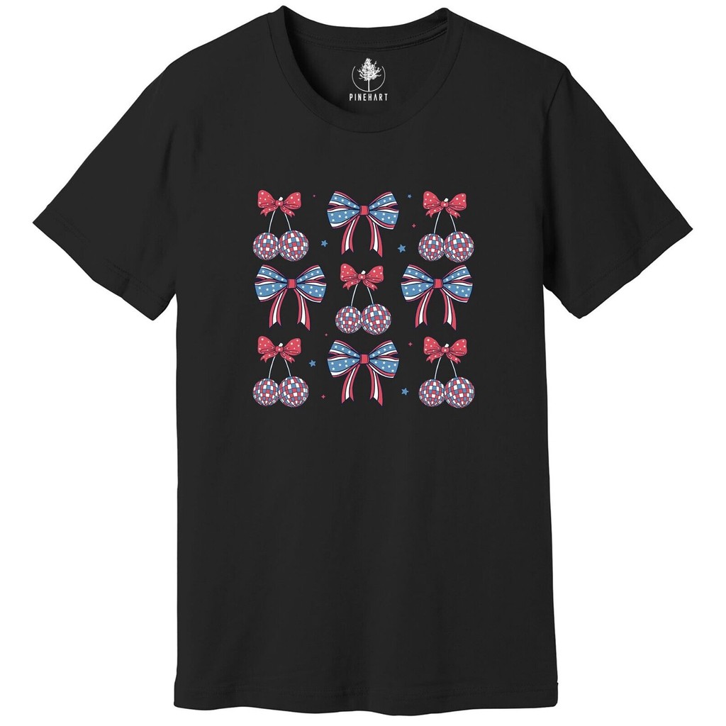 4Th Of July Bows Shirt, Coquette 4Th Of July Shirt, Flag Shirt, Usa Tee