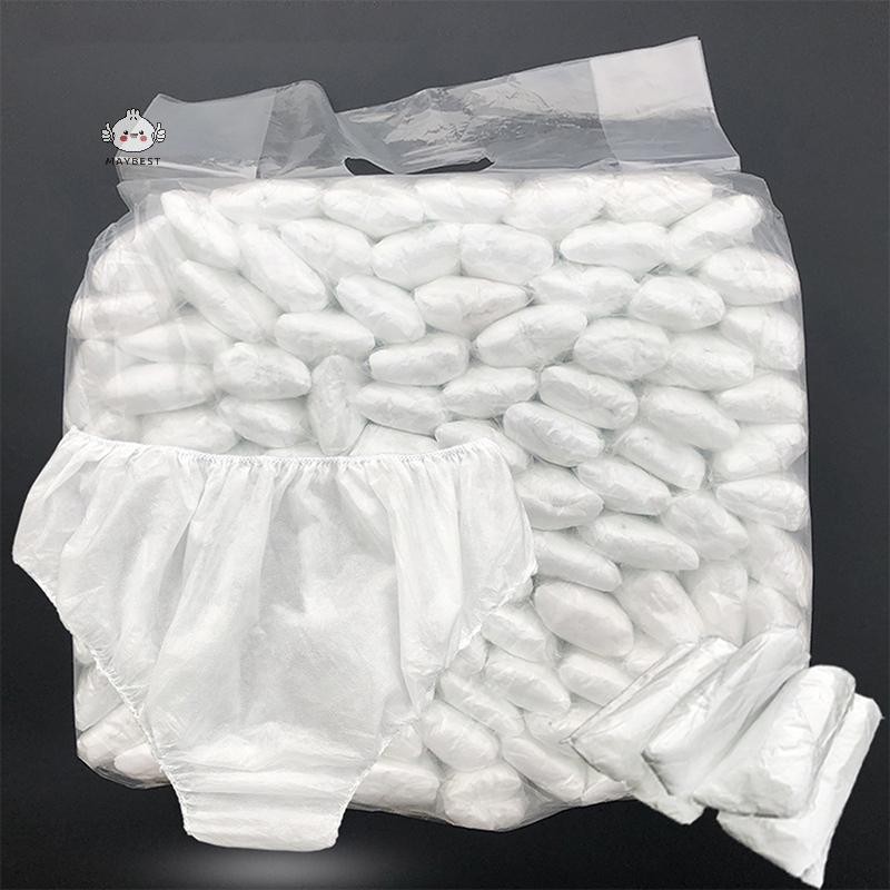 {maybest} 10x กางเกงแบบใช้แล้วทิ้งกางเกงกระดาษทอคู่สีขาวชุดชั้นใน Unisex Drop {TH}