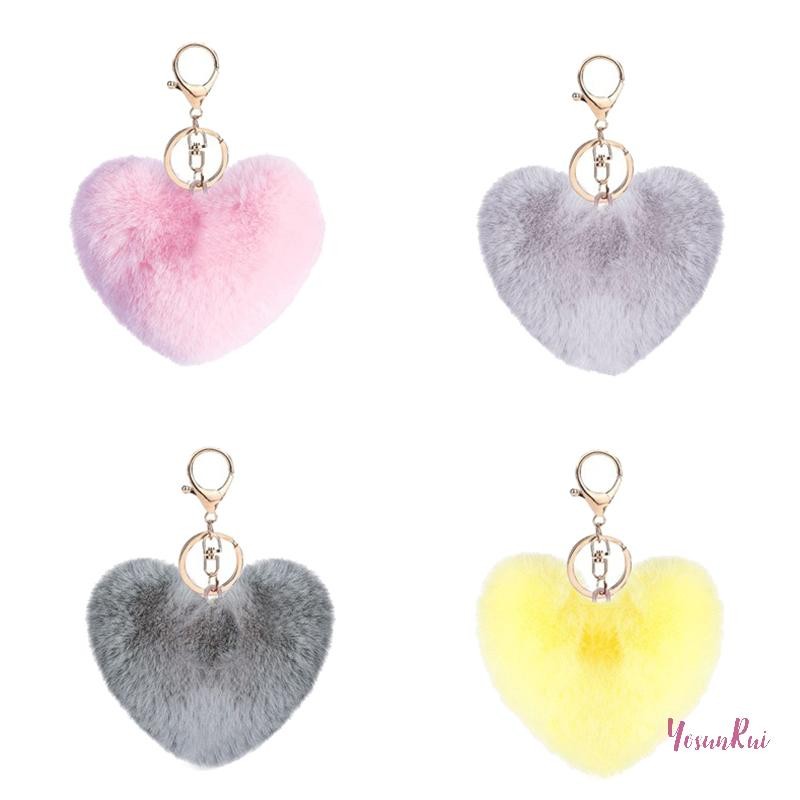 Yosunrui] สร้างสรรค์น่ารักที่มีสีสันตุ๊กตาพีชหัวใจพวงกุญแจกระเป๋าจี้ Charms อุปกรณ์เสริมกุญแจรถ Trinket สําหรับสาวแฟชั่นพวงกุญแจใหม่ - รูปที่ 6
