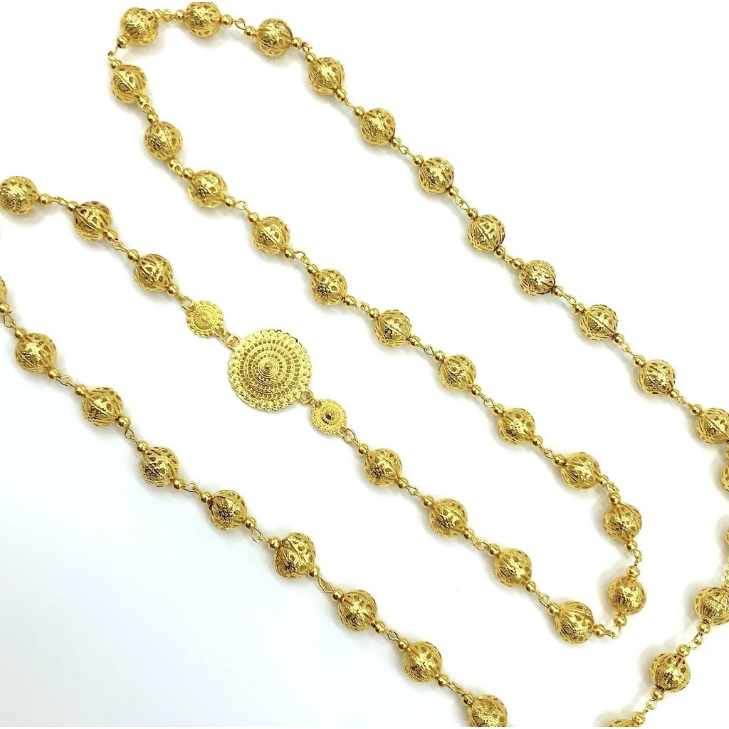 สร้อย สังวาลย์ สีเงิน ชุดไทย ประดับ ลูกปัด สร้อยคอแฟชั่น ผู้ใหญ่ 3 สี ทอง เงิน ดำ - รูปที่ 4